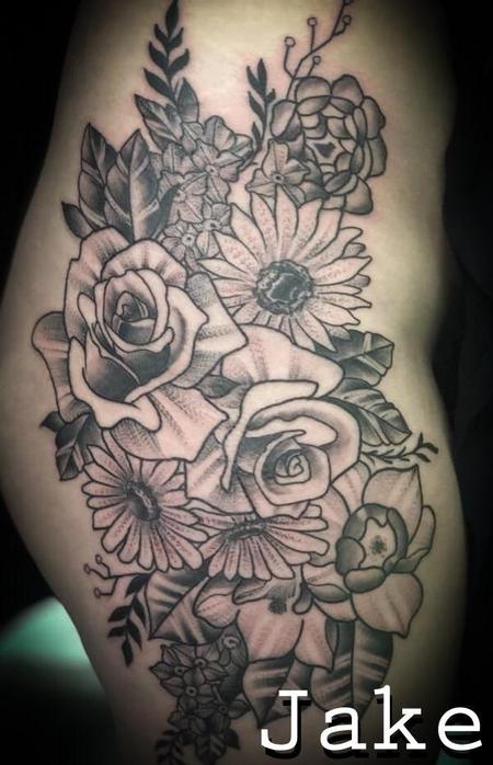 Jake Hand - Floral Thigh Piece